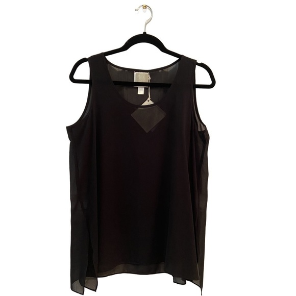 MarlaWynne Tops - MarlaWynne Wynne Layers Chiffon Tank Black Size M NWT